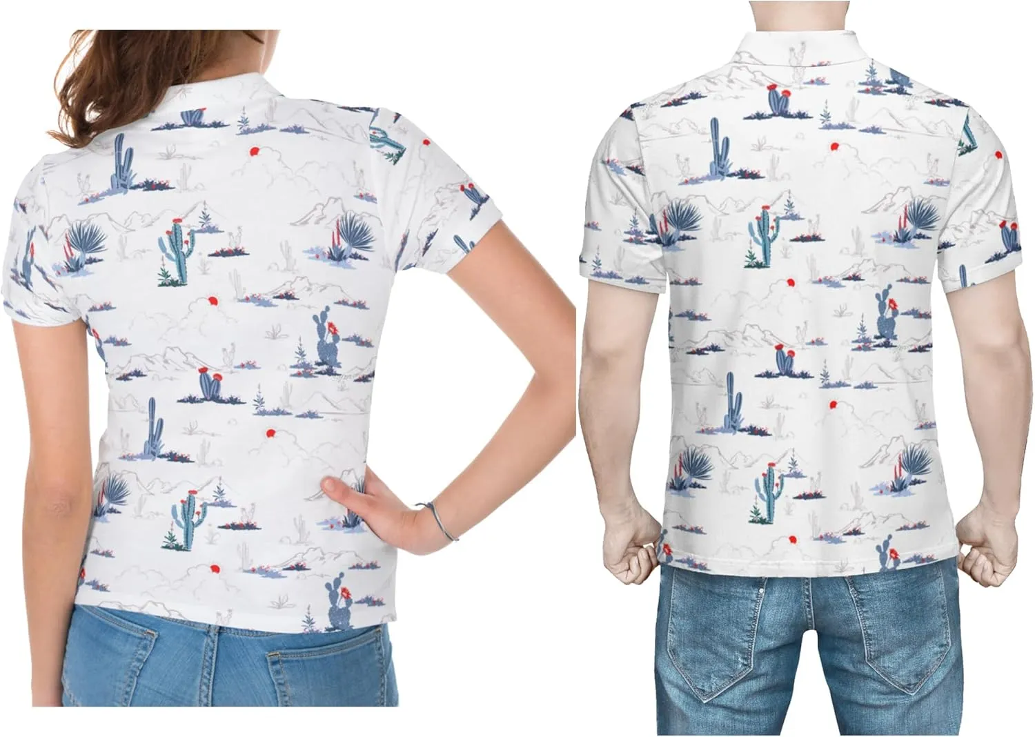 Funny Couple Golf Shirts,Matching Hawaiian Golf Shirt for Couple,Moisture Wicking Couple Polo Shirt for Men Women
