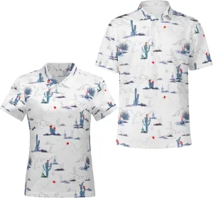 Funny Couple Golf Shirts,Matching Hawaiian Golf Shirt for Couple,Moisture Wicking Couple Polo Shirt for Men Women
