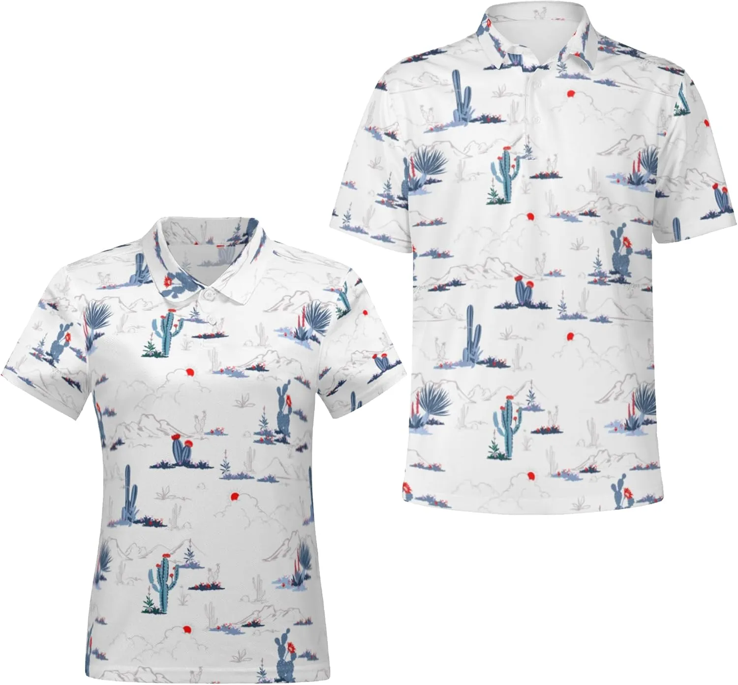 Funny Couple Golf Shirts,Matching Hawaiian Golf Shirt for Couple,Moisture Wicking Couple Polo Shirt for Men Women