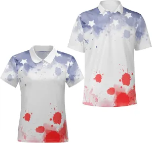 Funny Couple Golf Shirts,Matching Hawaiian Golf Shirt for Couple,Moisture Wicking Couple Polo Shirt for Men Women