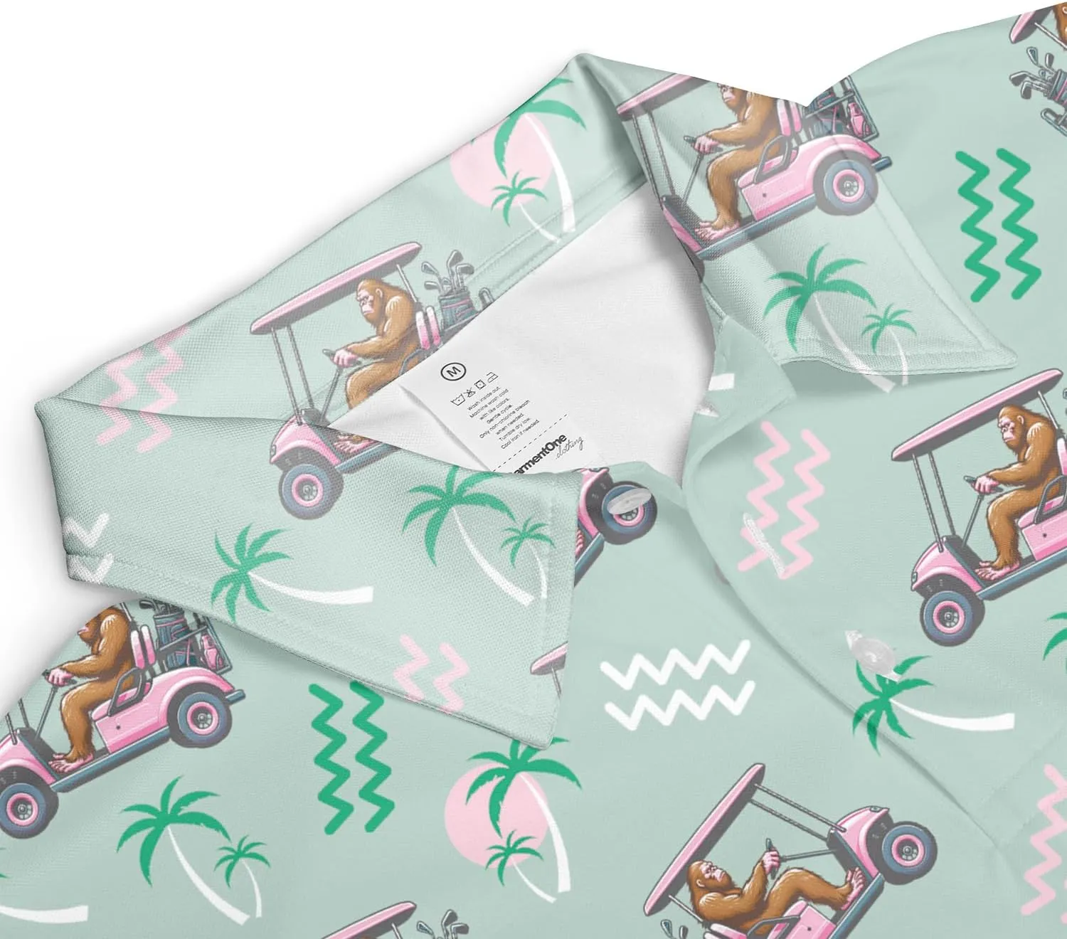 Funny Golf Shirts for Men Dry Fit, Tropical Hawaiian Golf Polo Shirt, Mens Golf Polos Golfing
