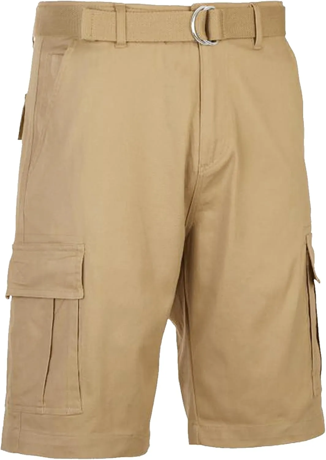 Galaxy by Harvic Men's Belted Cargo Shorts, Cotton Stretch Shorts with Multi Pockets, 3 Pack