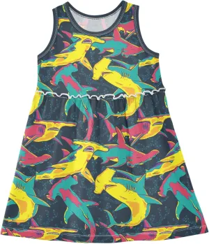 Girls Cute Dress Kids Summer Sleeveless Dresses Sundress Swing Outfit 2-9 Years