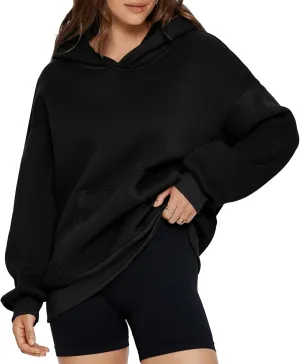 Glamaker Women's Oversized Essentials Hoodies Fleece Sweatshirts Fall Long Sleeve Sweater Pullover Hoodie With Pocket