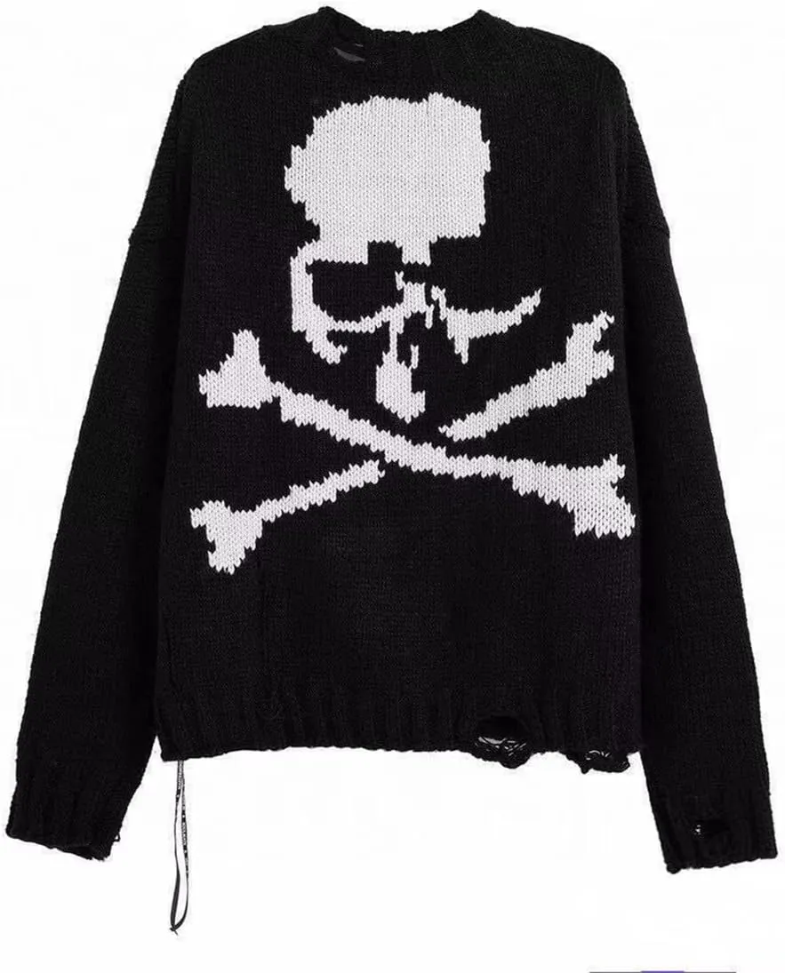Gothic Knitted Tie Dye Sweater - Men and Women's Lazy Wind Fashion Aesthetic Sweater