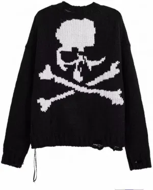 Gothic Knitted Tie Dye Sweater - Men and Women's Lazy Wind Fashion Aesthetic Sweater