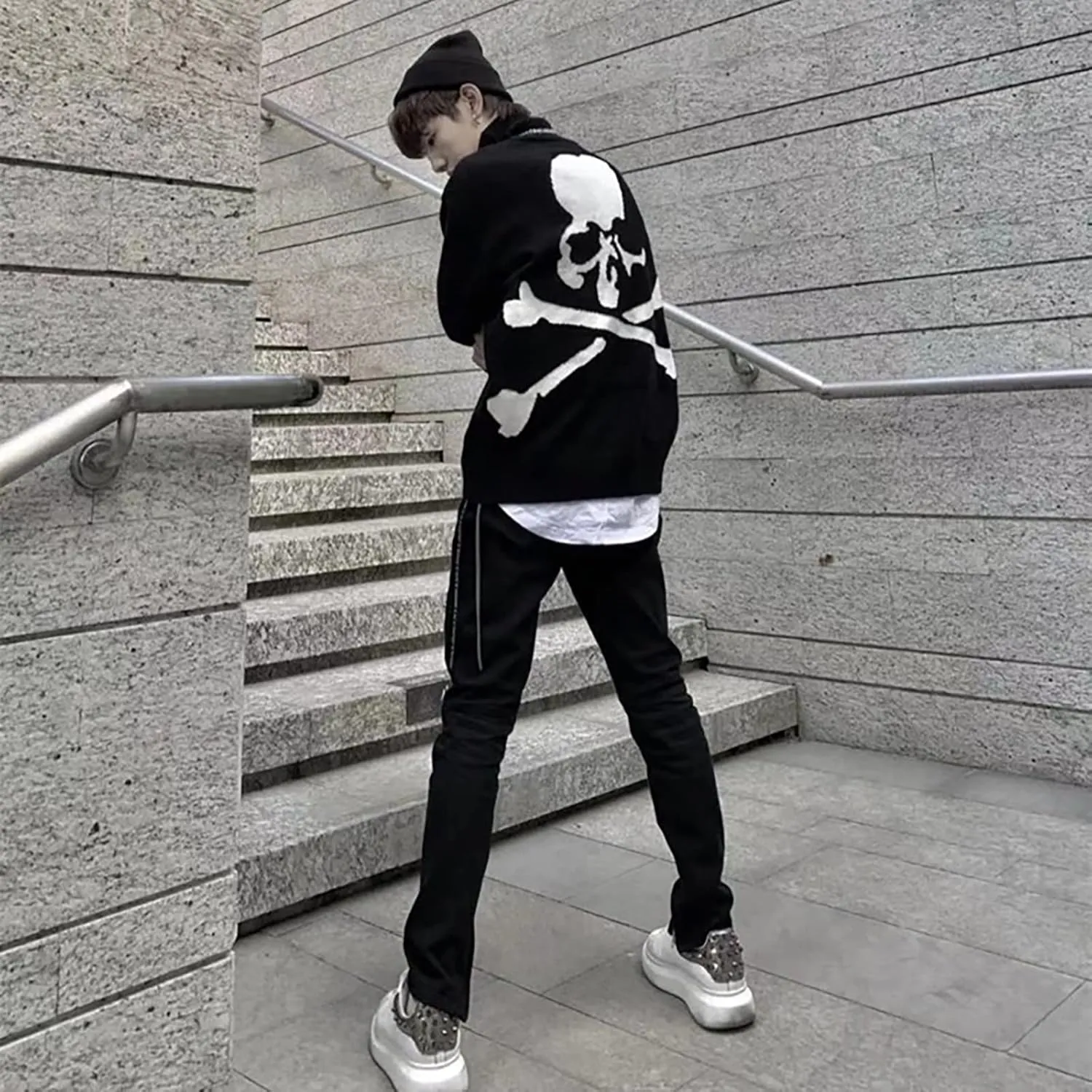 Gothic Knitted Tie Dye Sweater - Men and Women's Lazy Wind Fashion Aesthetic Sweater
