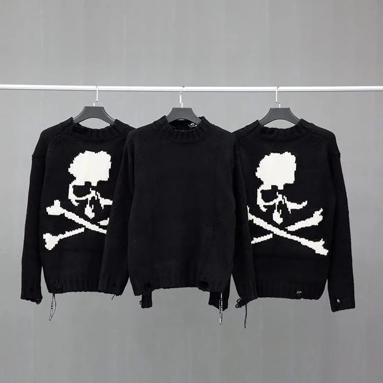 Gothic Knitted Tie Dye Sweater - Men and Women's Lazy Wind Fashion Aesthetic Sweater