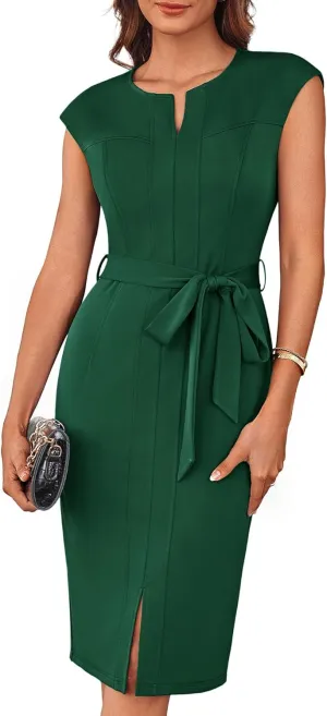 GRACE KARIN Women's Wear to Work Dresses Cap Sleeve Bodycon Midi Business Casual Outfits Office Attire Pencil Church Dress