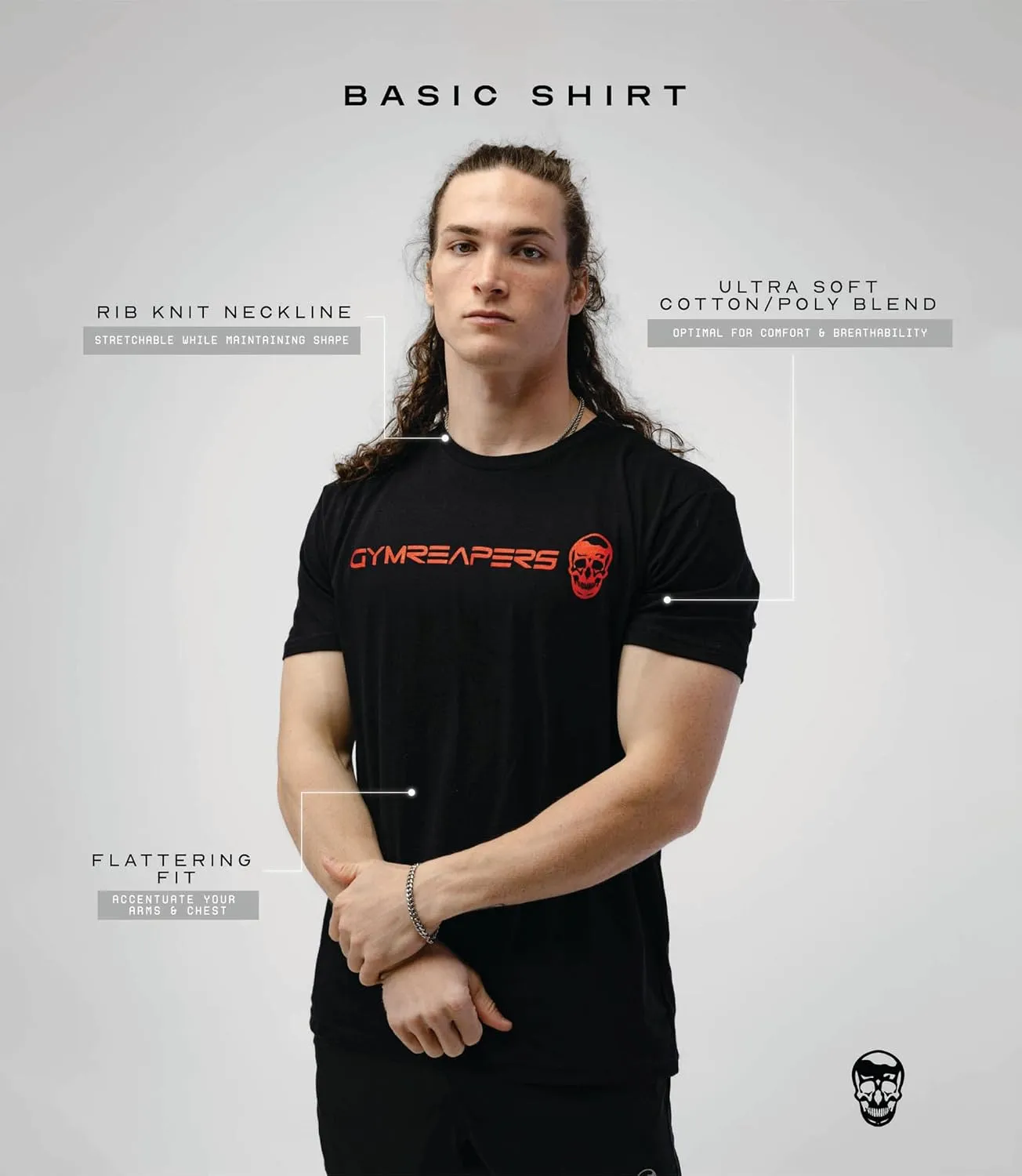 Gymreapers Workout Short Sleeve Shirt Workout T-Shirt for Men Crew Neck Shirts Casual Gym Cotton Everyday Tee