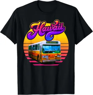 Hawaii Retro Vintage Bus Sunset T-Shirt