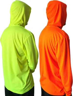 Hi Vis High Visibility T Shirt Long Sleeve Safety Construction Work Shirts with Hood