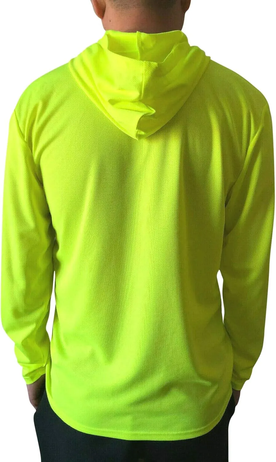 Hi Vis High Visibility T Shirt Long Sleeve Safety Construction Work Shirts with Hood