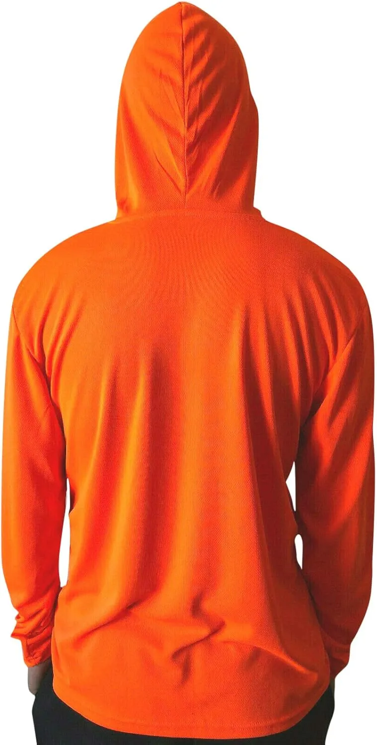 Hi Vis High Visibility T Shirt Long Sleeve Safety Construction Work Shirts with Hood