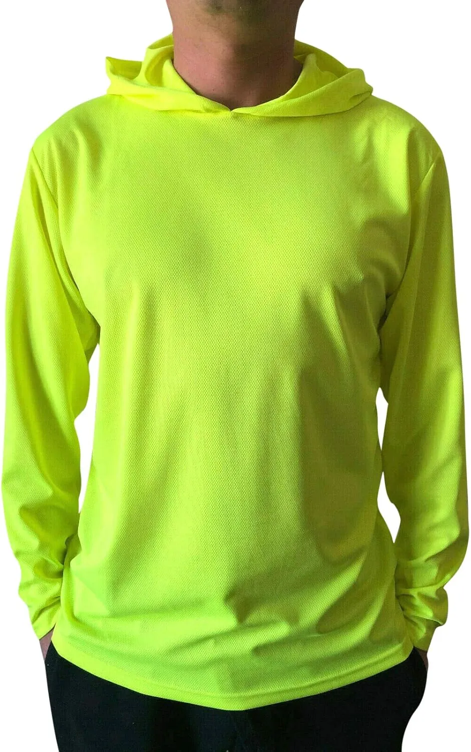 Hi Vis High Visibility T Shirt Long Sleeve Safety Construction Work Shirts with Hood