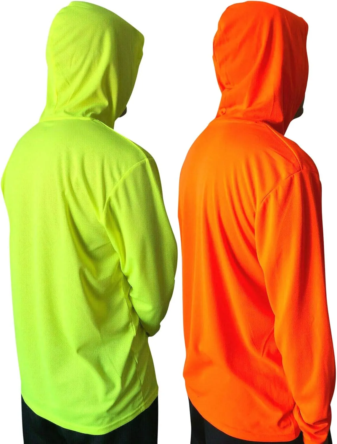 Hi Vis High Visibility T Shirt Long Sleeve Safety Construction Work Shirts with Hood