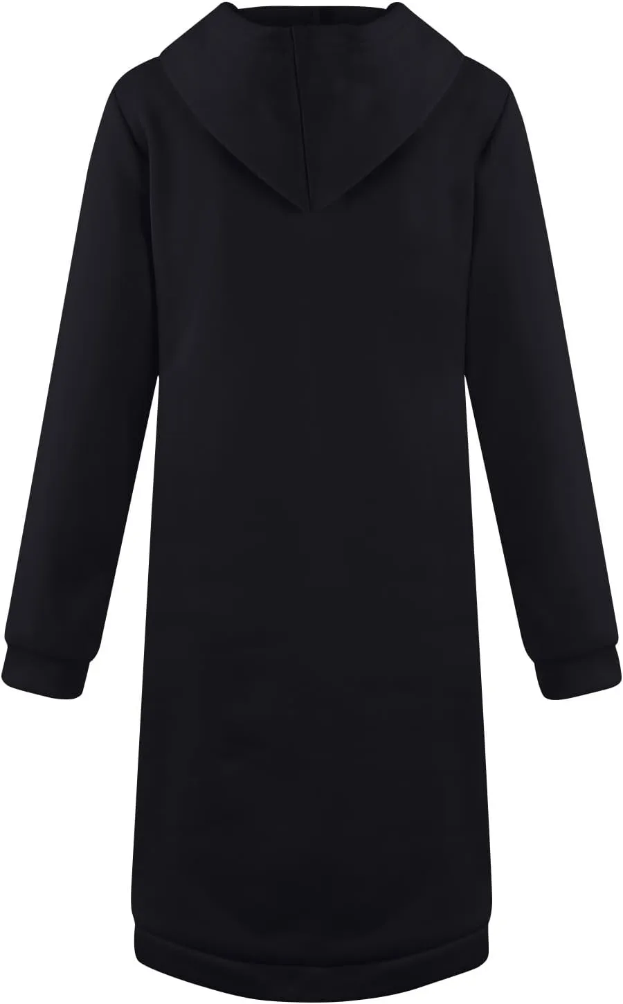 Jackets for Women Casual Zip Up Long Tunic Hoodies Winter Windproof Drawstring Hooded Jacket Outerwear with Pockets