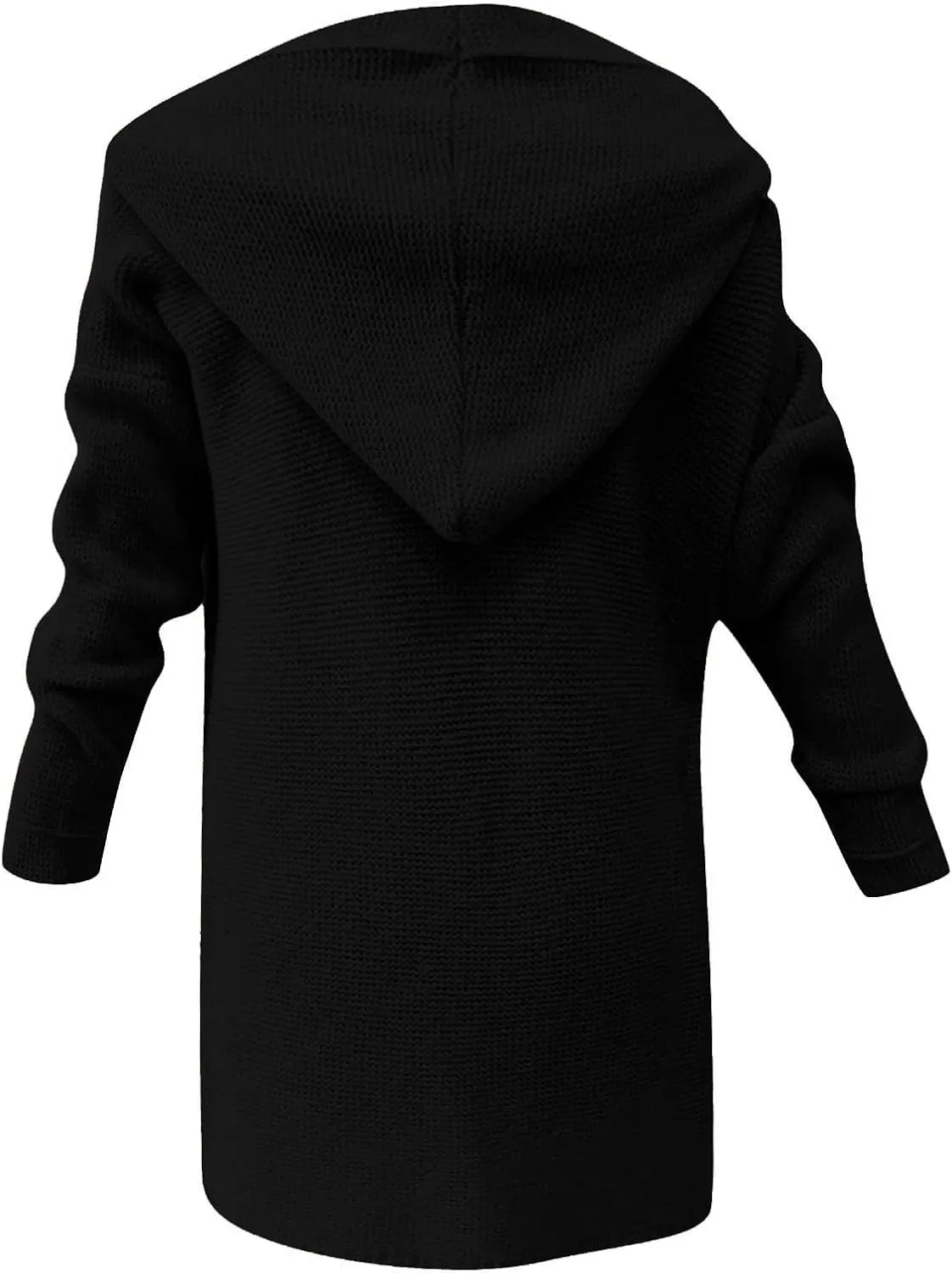 Jackets for Women Hooded Knitted Cardigan Thickened Winter Warm Solid Color Long Sweater Coat