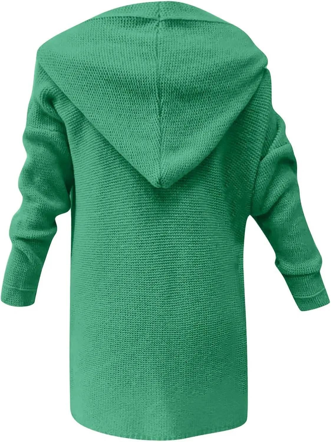 Jackets for Women Hooded Knitted Cardigan Thickened Winter Warm Solid Color Long Sweater Coat