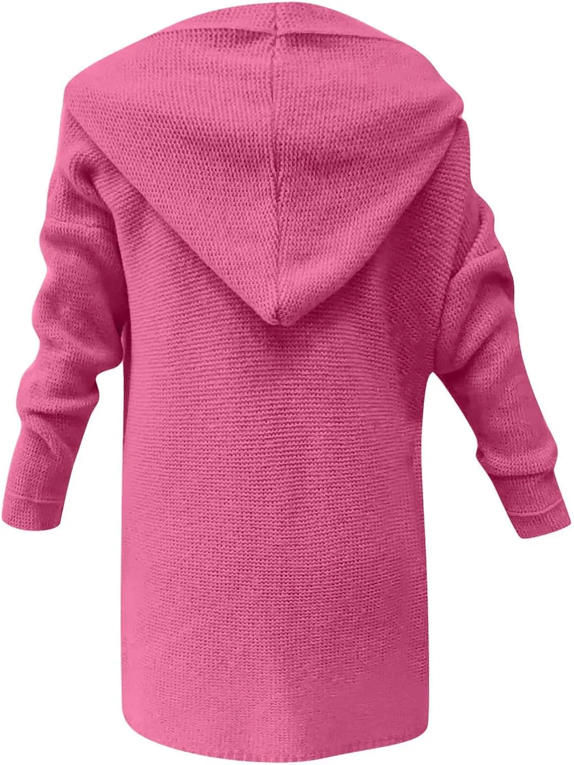 Jackets for Women Hooded Knitted Cardigan Thickened Winter Warm Solid Color Long Sweater Coat