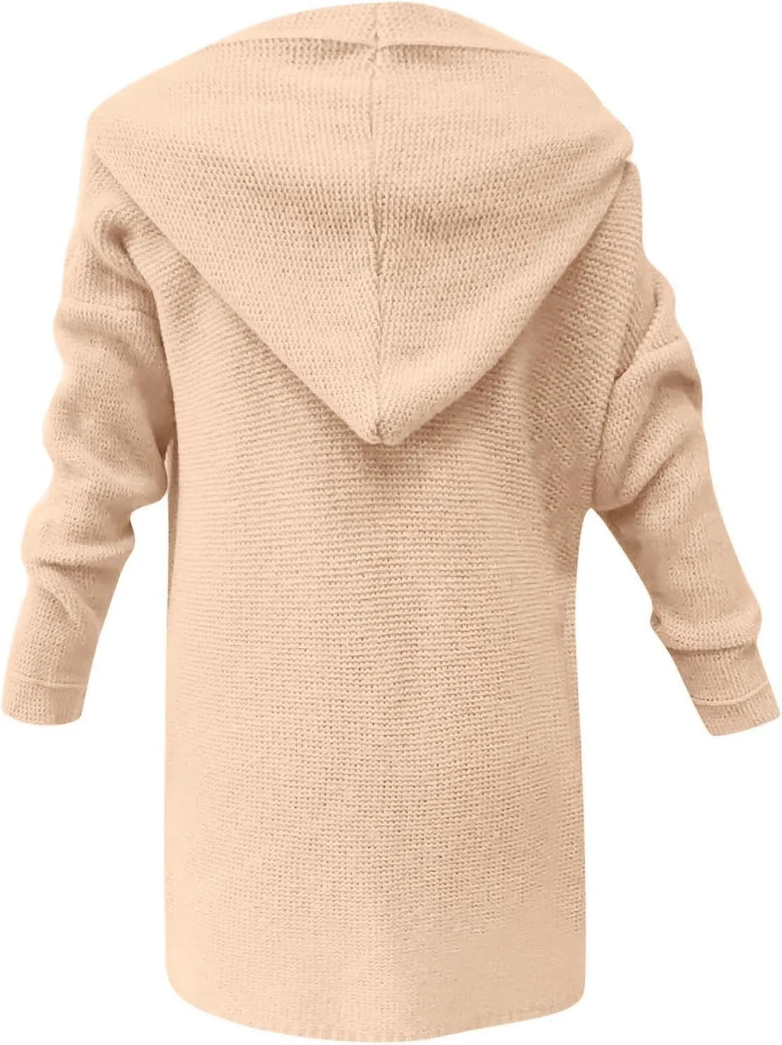 Jackets for Women Hooded Knitted Cardigan Thickened Winter Warm Solid Color Long Sweater Coat