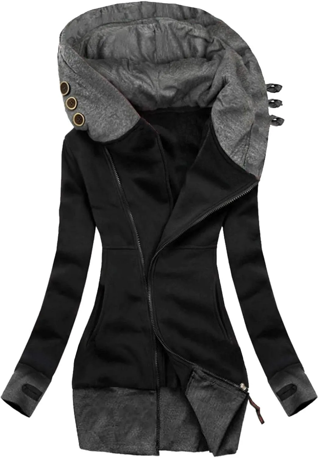 Jackets for Women Slim Workout Jacket Sherpa Fleece Lined Jacket Running Track Jacket Full Zip Hoodie Coat Warm Jacket