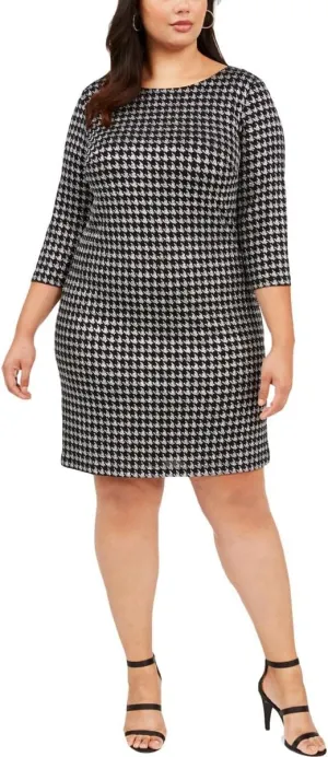 Jessica Howard Womens Plus Sparkle Midi Sheath Dress