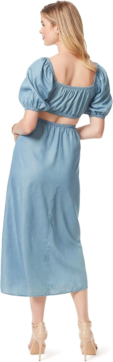 Jessica Simpson Women's Jacklyn Cut Out Short Sleeve Maxi Dress
