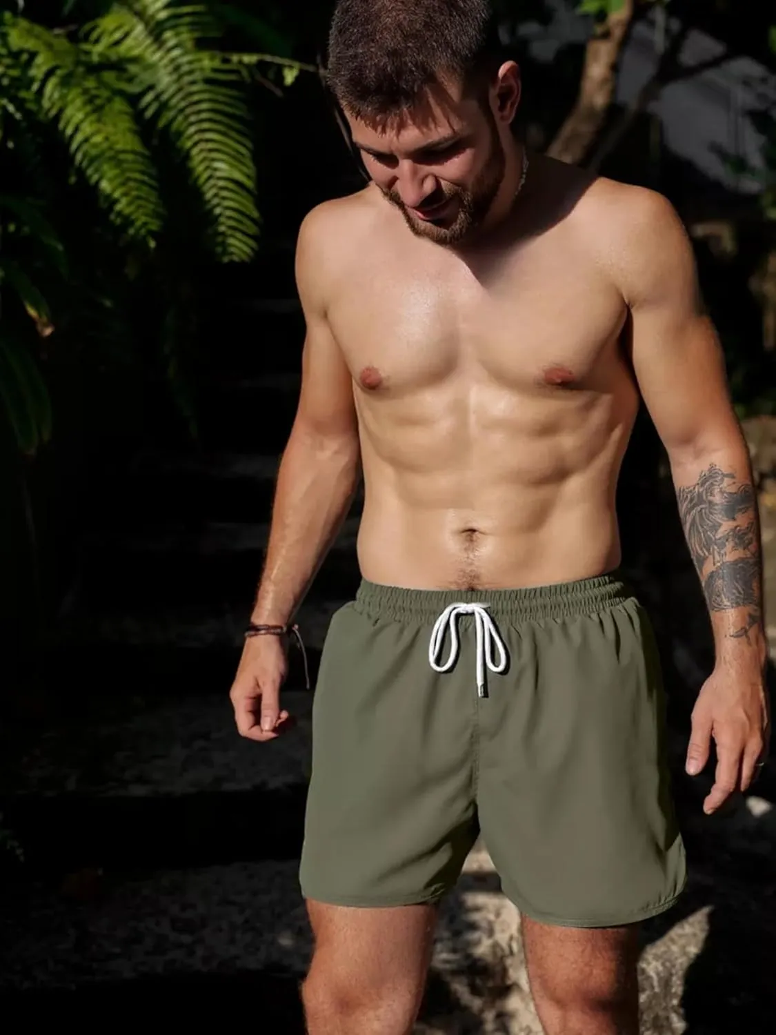 JIHUILAI Mens Swim Trunks Quick Dry Swim Shorts with Mesh Lining Beach Shorts Bathing Suits