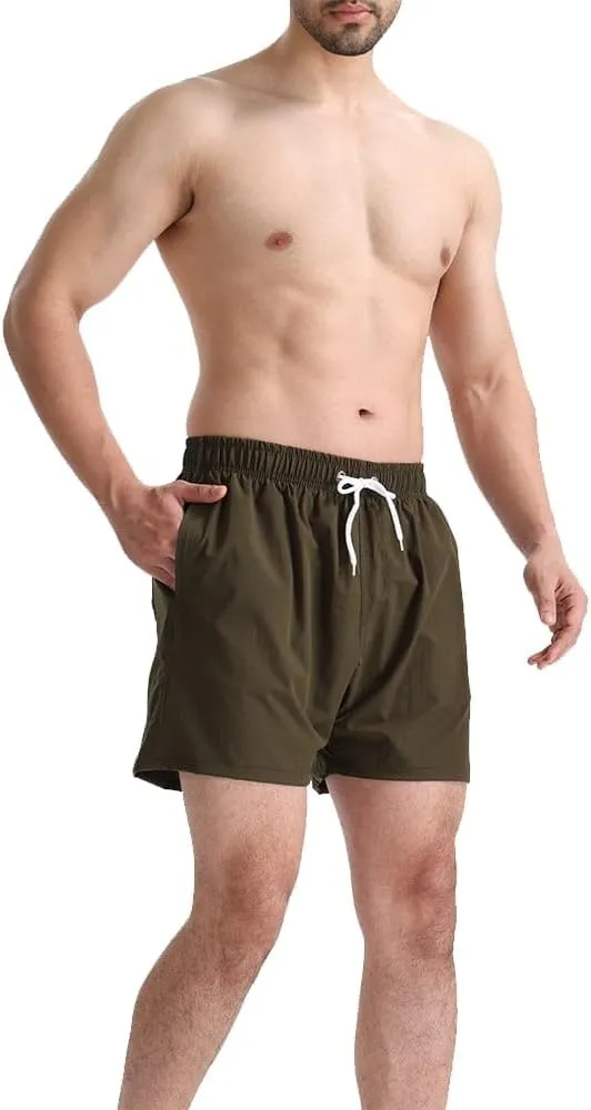 JIHUILAI Mens Swim Trunks Quick Dry Swim Shorts with Mesh Lining Beach Shorts Bathing Suits