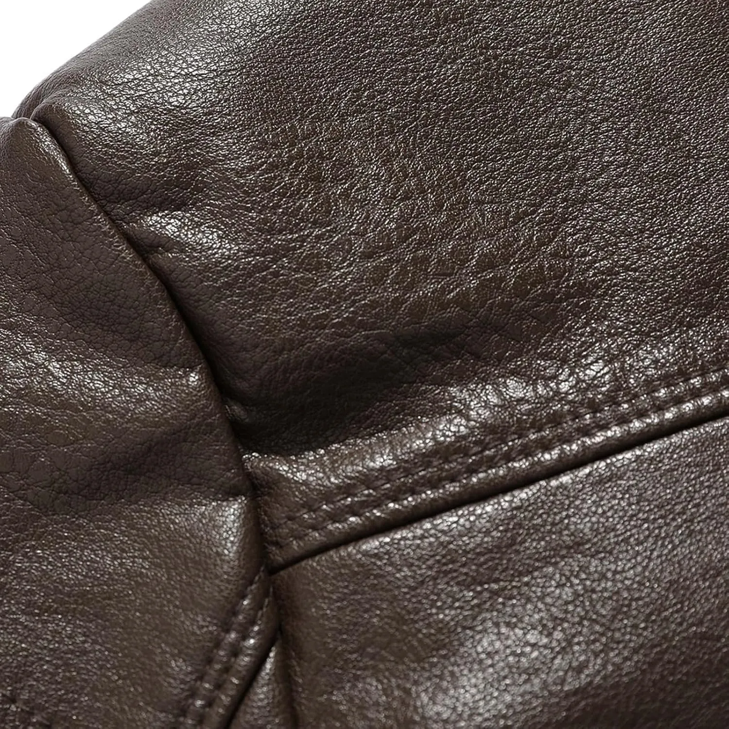 jsaierl Men's Faux Leather Jacket Fleece Sherpa Lined Trench Coats Lapel Long Jackets Single Breasted Warm Overcoat Casual