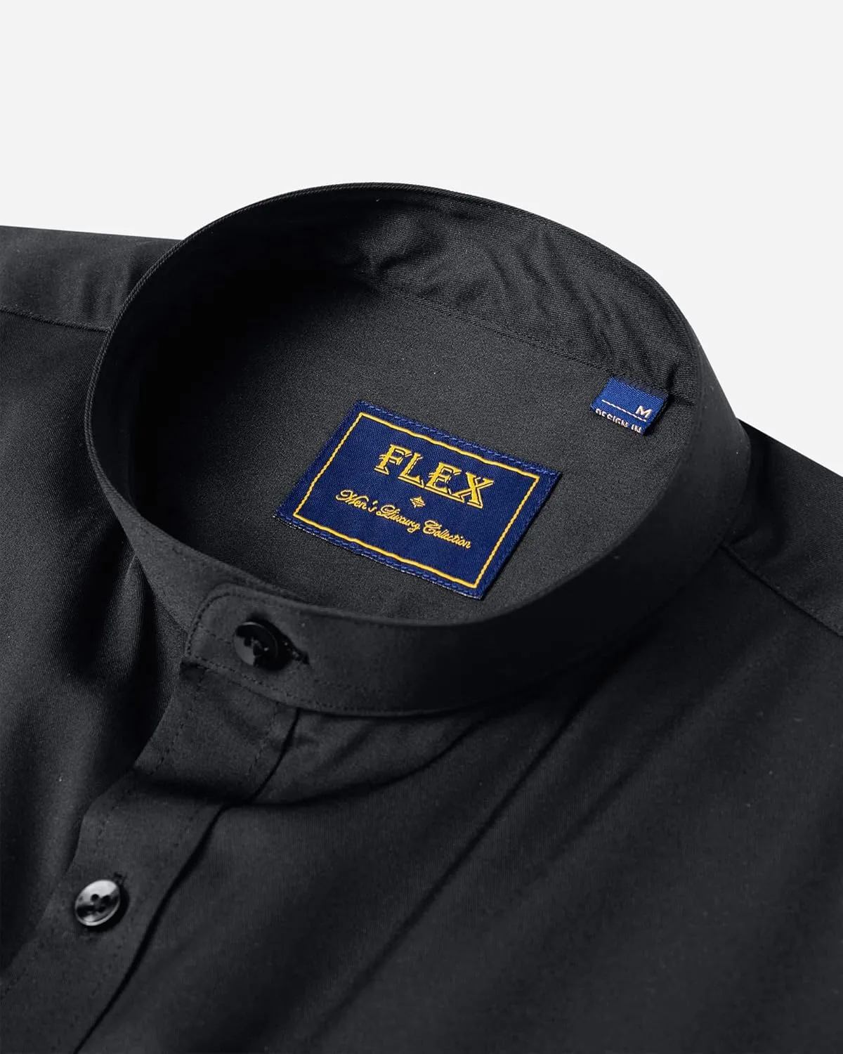 J.VER Mens Banded Collar Dress Shirts Long Sleeve Button Down Mandarin Collar Shirt Solid Stretch Shirt with Pocket