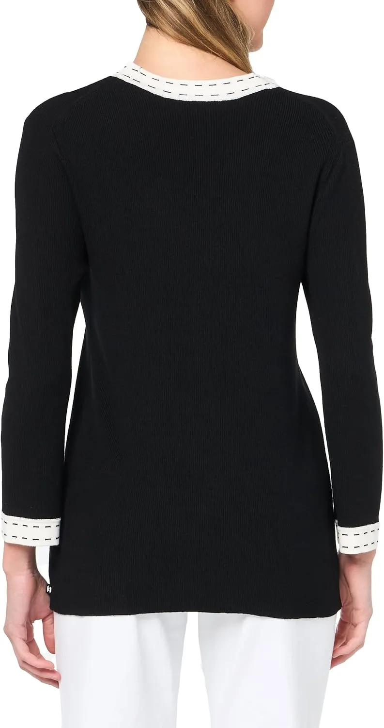 Karl Lagerfeld Paris Women's V-Neck Sweater Cardigan