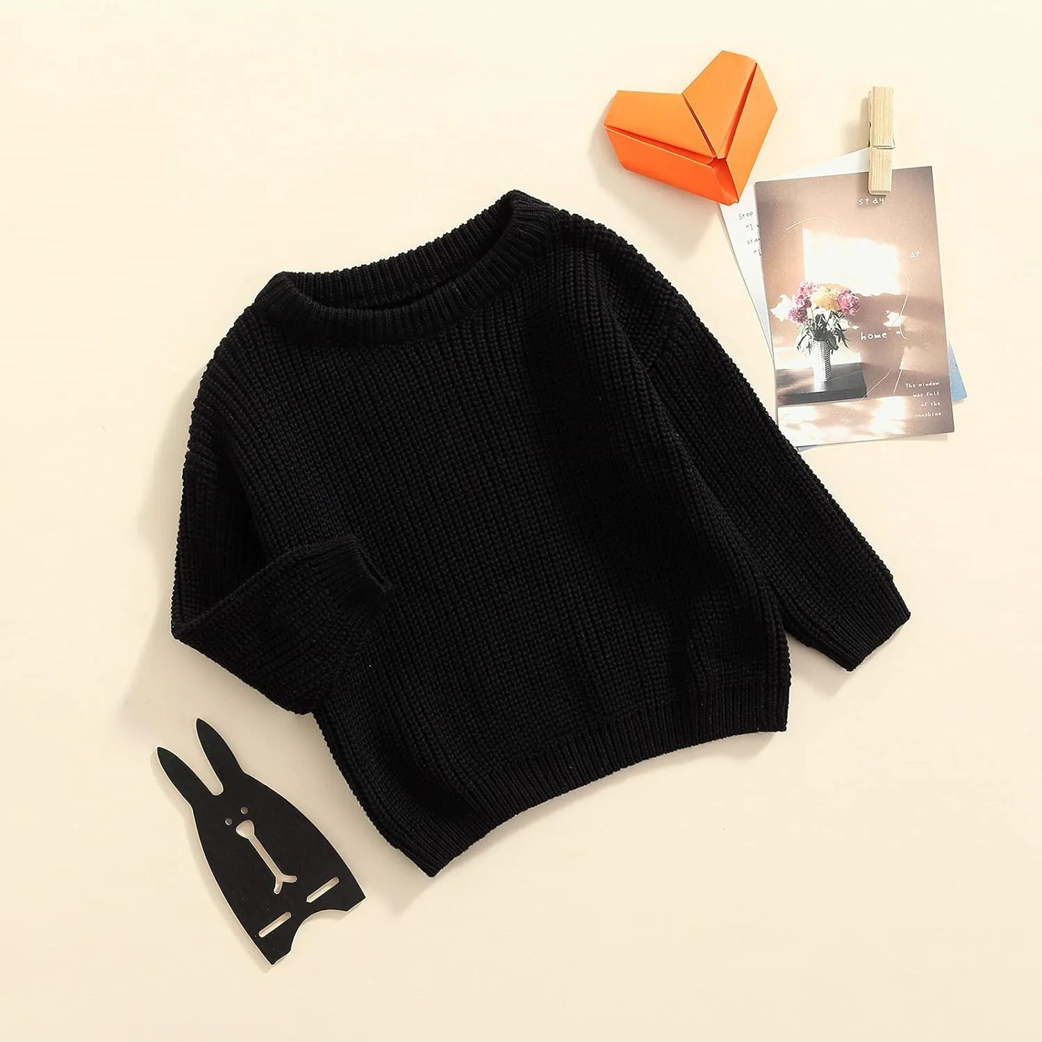 Karwuiio Toddler Baby Girl Boy Knit Sweater Round Neck Long Sleeve Pullover Sweatshirt Fall Winter Clothes