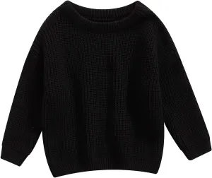 Karwuiio Toddler Baby Girl Boy Knit Sweater Round Neck Long Sleeve Pullover Sweatshirt Fall Winter Clothes