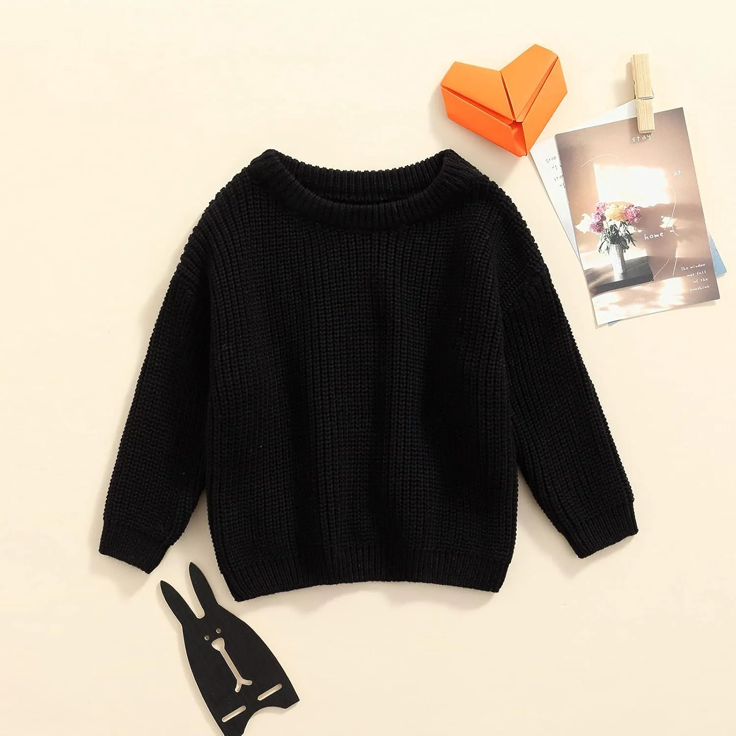Karwuiio Toddler Baby Girl Boy Knit Sweater Round Neck Long Sleeve Pullover Sweatshirt Fall Winter Clothes