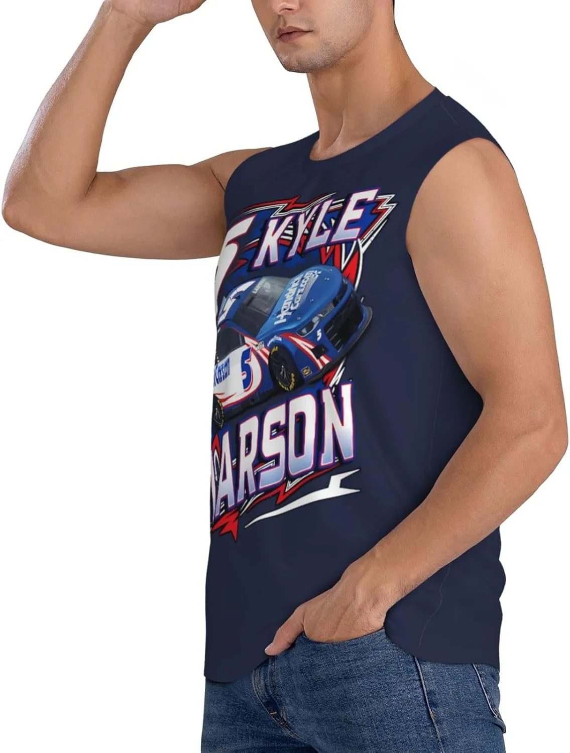Kyle Larson 5 Men Sleeveless Garment Sport T-Shirt Athletic Undershirt Tank Top Shirt Quick Dry Men's Tee