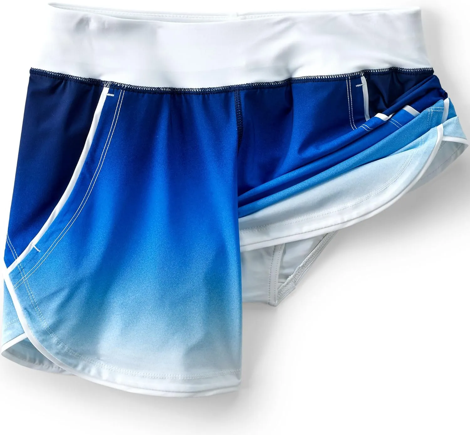 Lands' End Women's 5" Quick Dry Elastic Waist Board Shorts Swim Cover-up Shorts with Panty