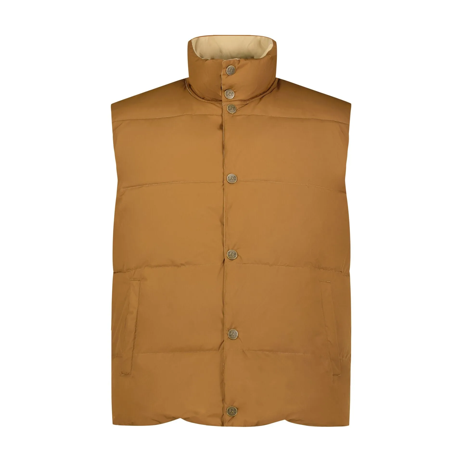 Lee Men's Reversible Western Puffer Vest In Sand