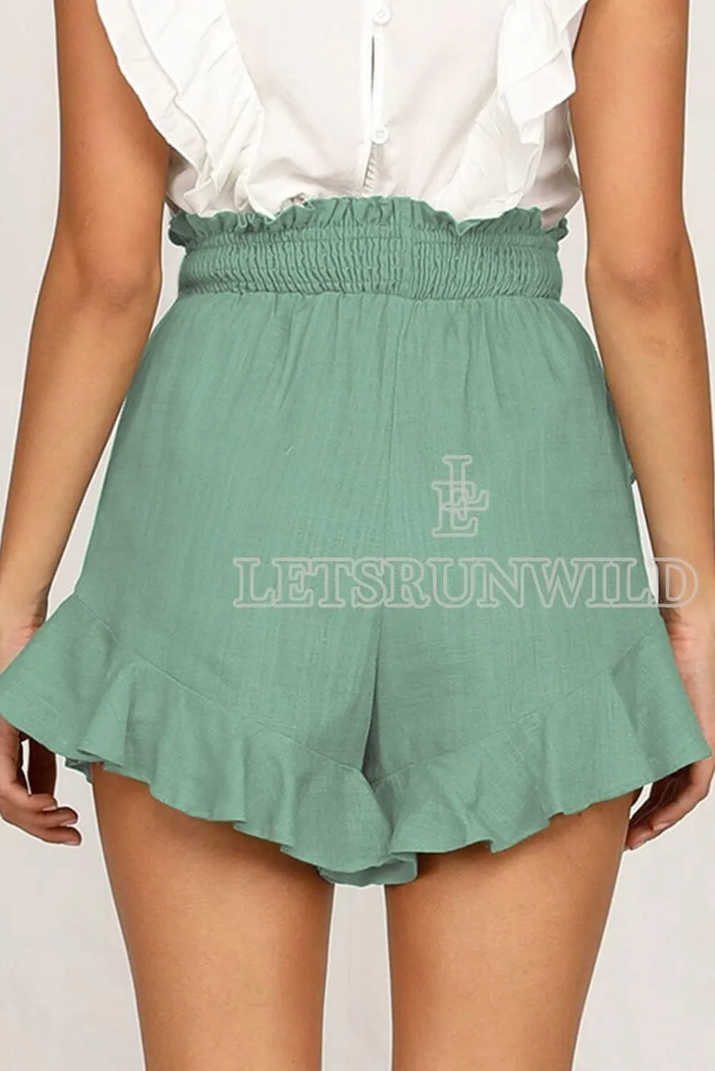 LETSRUNWILD Women's Mini Skirt Skort Ruffle Trendy Beach Cotton High Waisted Flowy Wrap Shorts for Summer