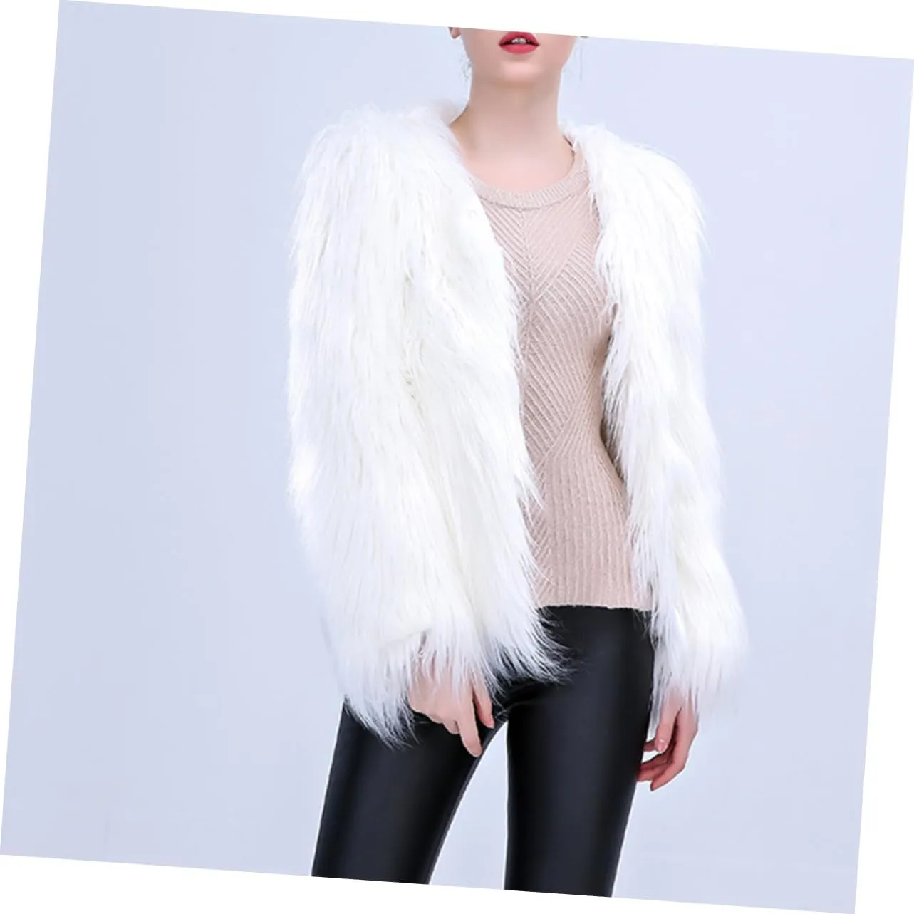 LIFKOME LED Fur Coat Women Faux Fur Coat Light up Fuzzy LED Furry Jacket Fancy Dress Party Dress up LED Outwear