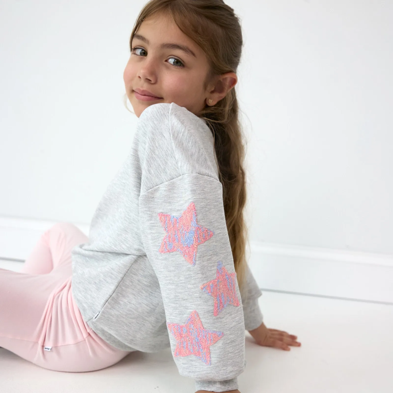 Light Heather Gray Drop Shoulder Crewneck