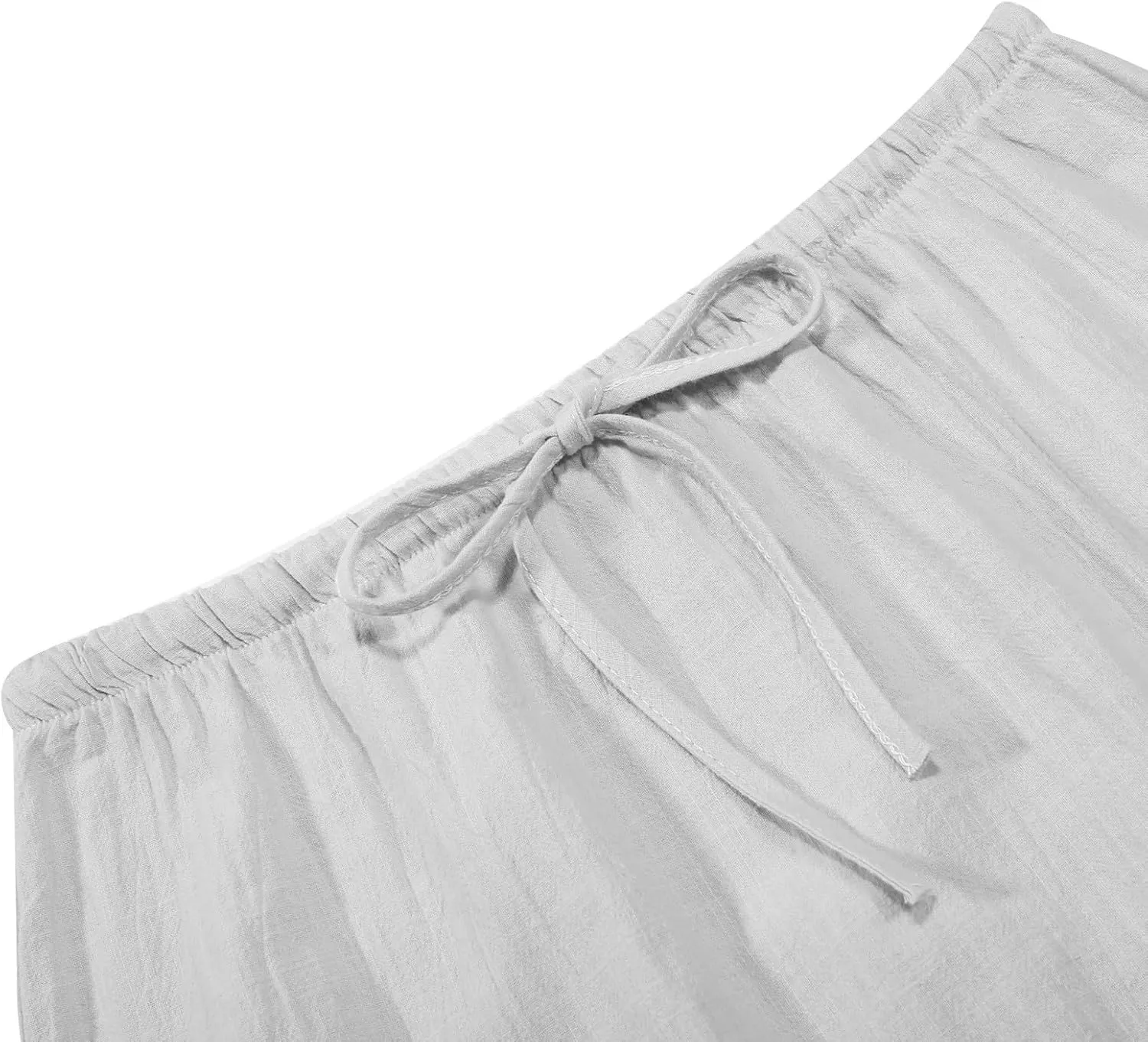 Linen Maxi Skirts for Women Summer Casual Boho Beach Vacation Flowy Long Skirts Trendy Comfy Drawstring A Line Skirts
