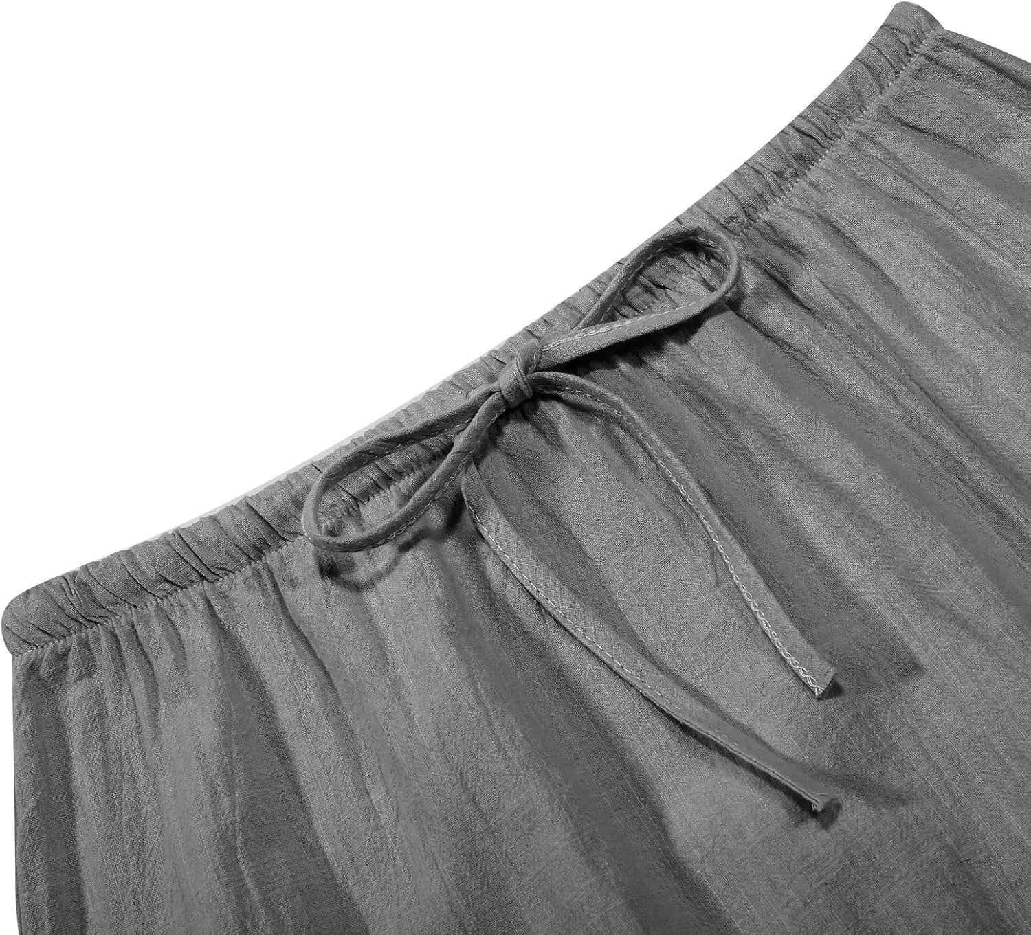 Linen Maxi Skirts for Women Trendy Comfy Drawstring A Line Skirts Boho Dress Long Flowy Skirt Summer Vacation Outfits