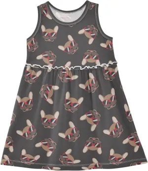 Little Girls Cotton Dress Sleeveless Casual Summer Sundress Printed Jumper Skirt 2-8 Years