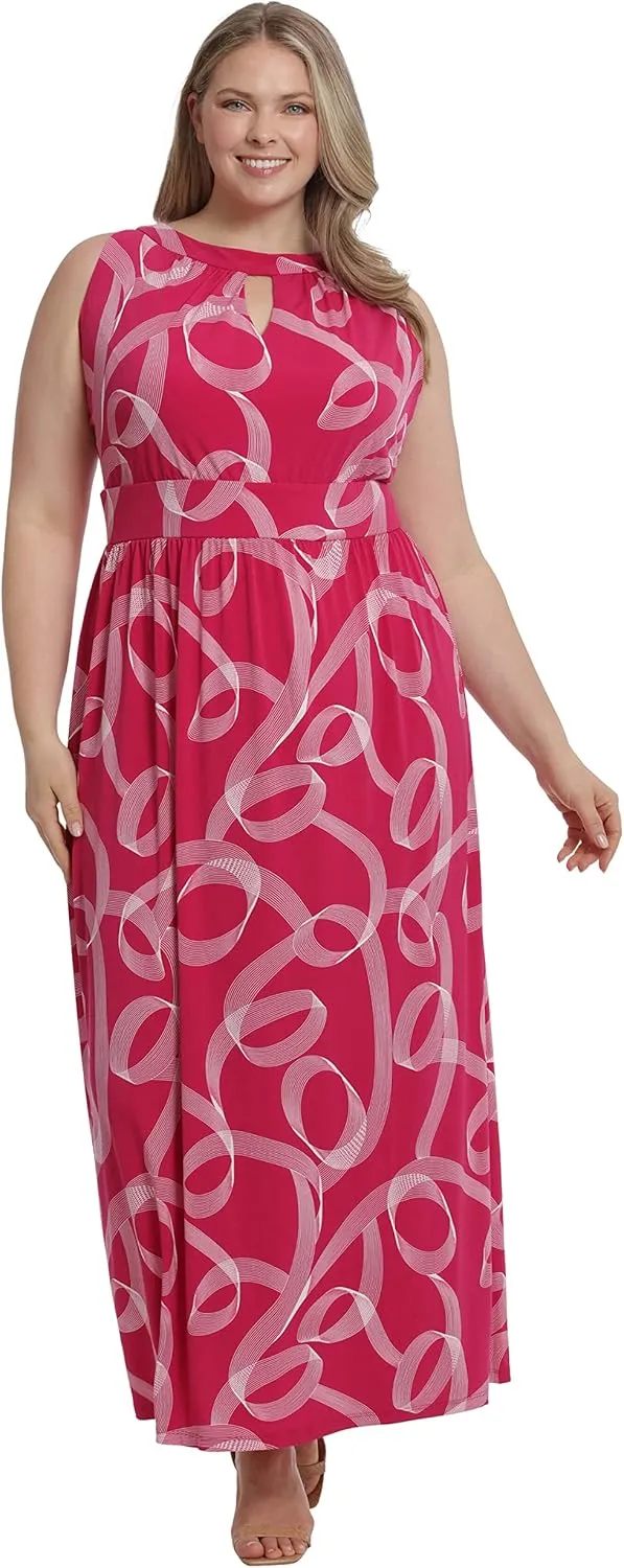 London Times Women's Halter Neckline Signature Morris Maxi Dress Vacation Occasion Event Guest of
