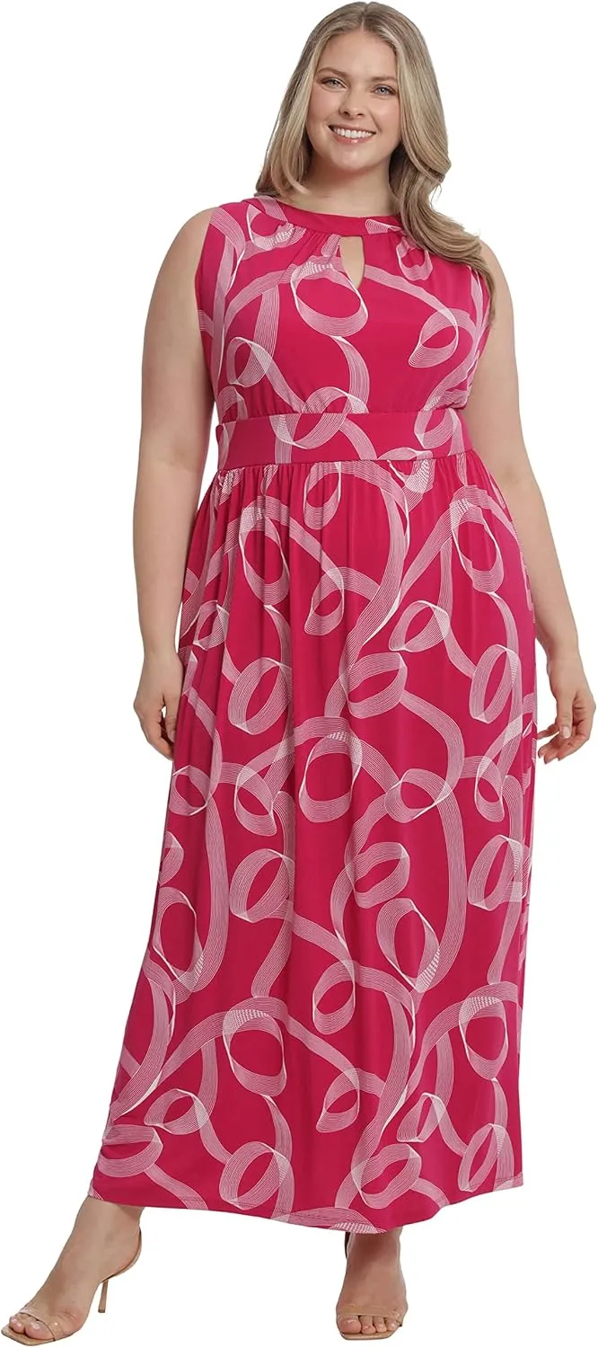 London Times Women's Halter Neckline Signature Morris Maxi Dress Vacation Occasion Event Guest of