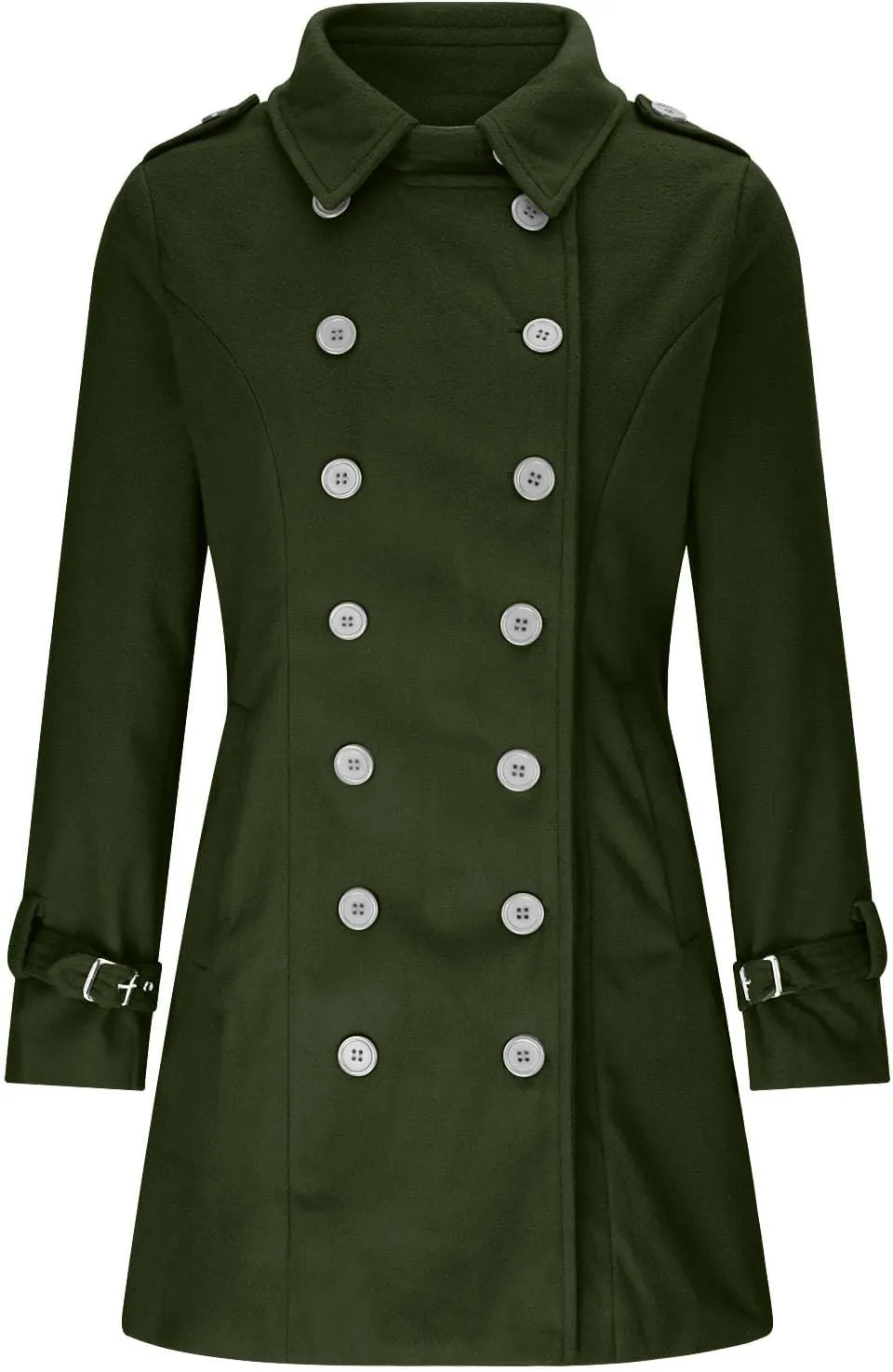 Long Winter Coats for Women Classic Notched Lapel Double Breasted Trench Coat Elegant Winter Wool Blend Overcoats