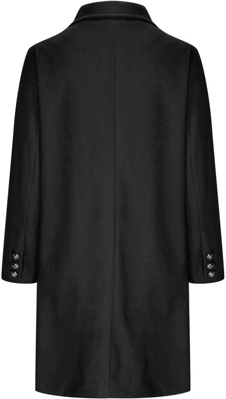 Long Winter Coats for Women Classic Notched Lapel Double Breasted Trench Coat Elegant Winter Wool Blend Overcoats