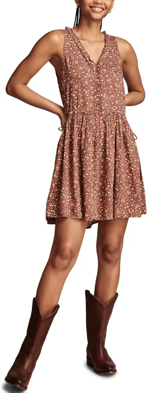 Lucky Brand Women's Floral Printed Ruffle Mini Dress